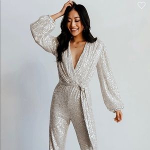 Baltic Born silver sequin jumpsuit